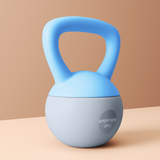 Soft Kettlebell with Wide Non-Slip Handle & Flat Base – 8kg Home Gym Weight, Light Blue and Grey