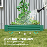 Outsunny Galvanised Steel Raised Garden Bed, 180 x 90 x 30cm – Open-Bottom Planter for Vegetables, Green