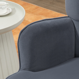 HOMCOM Button-Tufted Armchair & Footstool Set with Gold-Tone Steel Legs – Living Room Seating, Dark Grey