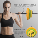 HOMCOM 20kg Adjustable Barbell Set with Non-Slip Handle and PU-Wrapped Weights – Home Strength Training