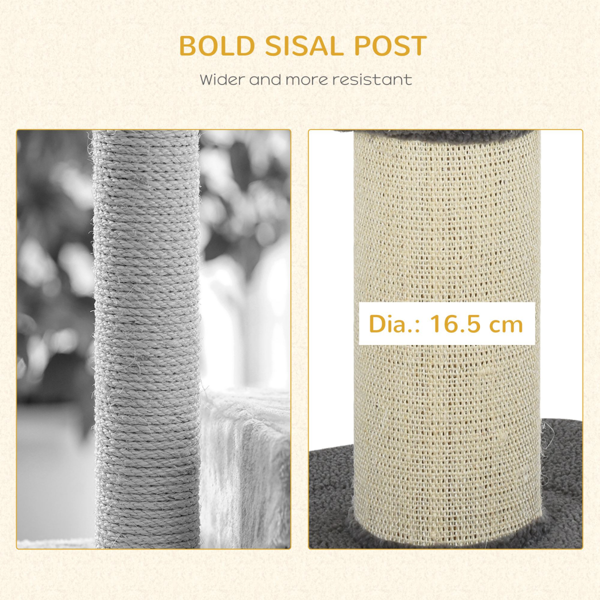 PAWHUT 91cm Cat Tree with Sisal Scratching Post and Plush Top Perch – Kitten Activity Tower, Lamb Cashmere Style