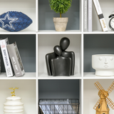 9-Cube Storage Bookcase Shelf Unit – Lightweight Display Organiser for Home Office and Playroom, White