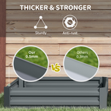 Outsunny Set of 2 Galvanised Steel Raised Garden Beds, 100 x 100cm Planter Boxes – Easy Setup, Dark Grey