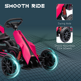 HOMCOM Kids Pedal Go Kart with Adjustable Seat, Handbrake and EVA Wheels – Ride-On for Ages 3-8, Pink