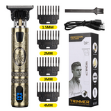 Cordless Hair Clippers & Beard Trimmer Kit with LCD Display, T-Blade and 4 Guide Combs – USB Rechargeable Men's Grooming