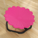 Kids Sensory Spinning Chair with 360° Swivel & Steel Base – Flower-Shaped Seat for Ages 3-6, Pink and Black