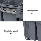 HOMCOM 40L Pull-Out Recycling Bin for Kitchen Cupboards with Separate Inner Bins – Grey