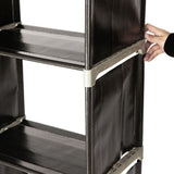 3-Tier 9-Compartment Storage Shelf with Steel Frame & Fabric Cubes – Bathroom Organiser, Black