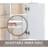 HOMCOM Wall Mounted Bathroom Cabinet with Mirrored Door and Adjustable Shelf – Space-Saving Storage