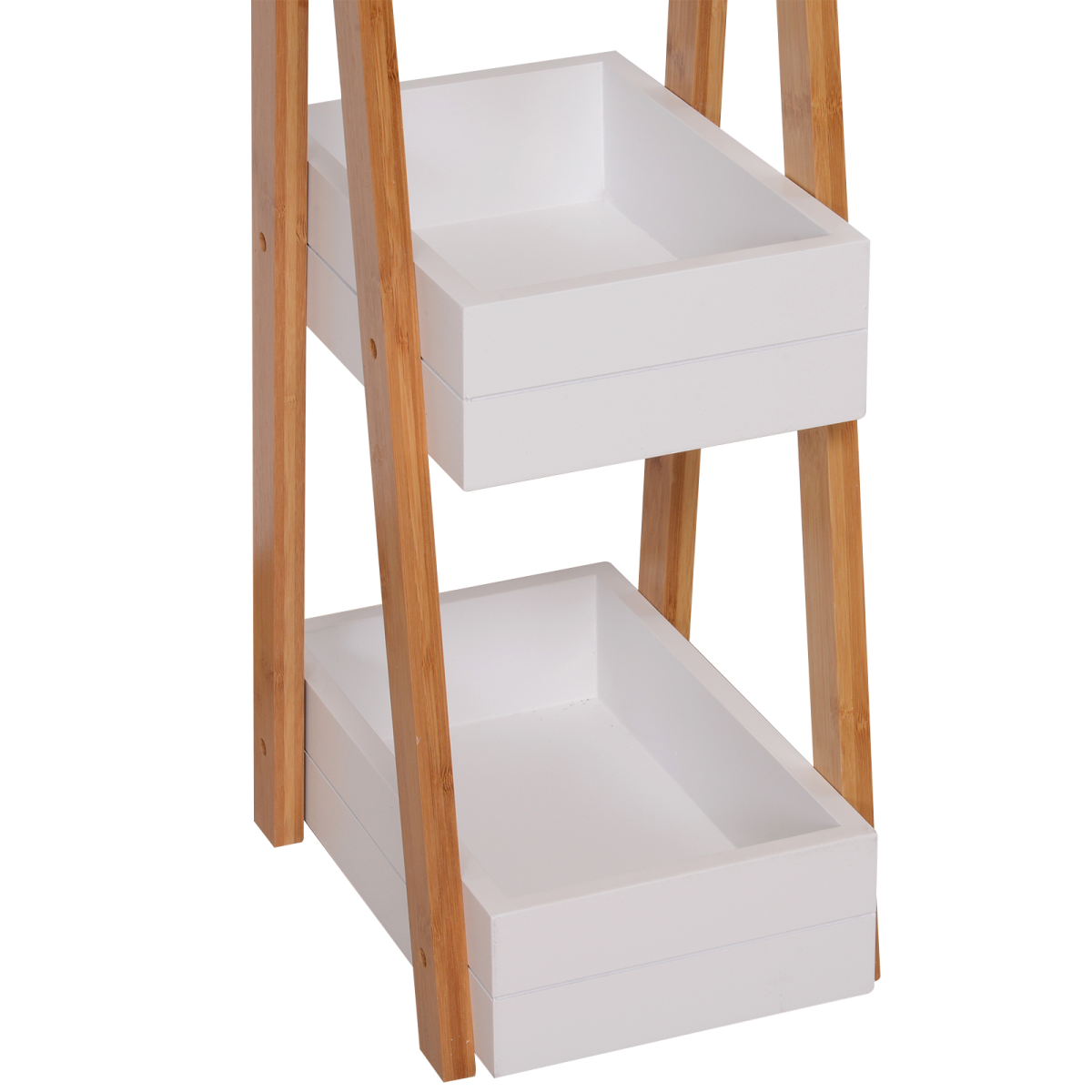 HOMCOM 3-Tier Bamboo Bathroom A-Shape Rack – Storage Shelf for Toiletries and Towels