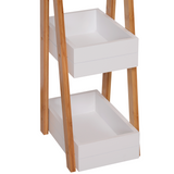HOMCOM 3-Tier Bamboo Bathroom A-Shape Rack – Storage Shelf for Toiletries and Towels