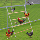 Outdoor Chicken Perch, 4-Level Round Tiered Metal & Wood Roost with Concave Platforms – 104 x 143cm
