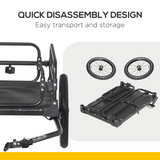 HOMCOM Folding Bike Trailer with Suspension & Quick-Release Wheels – Steel Cargo Wagon, 40kg Capacity, Black