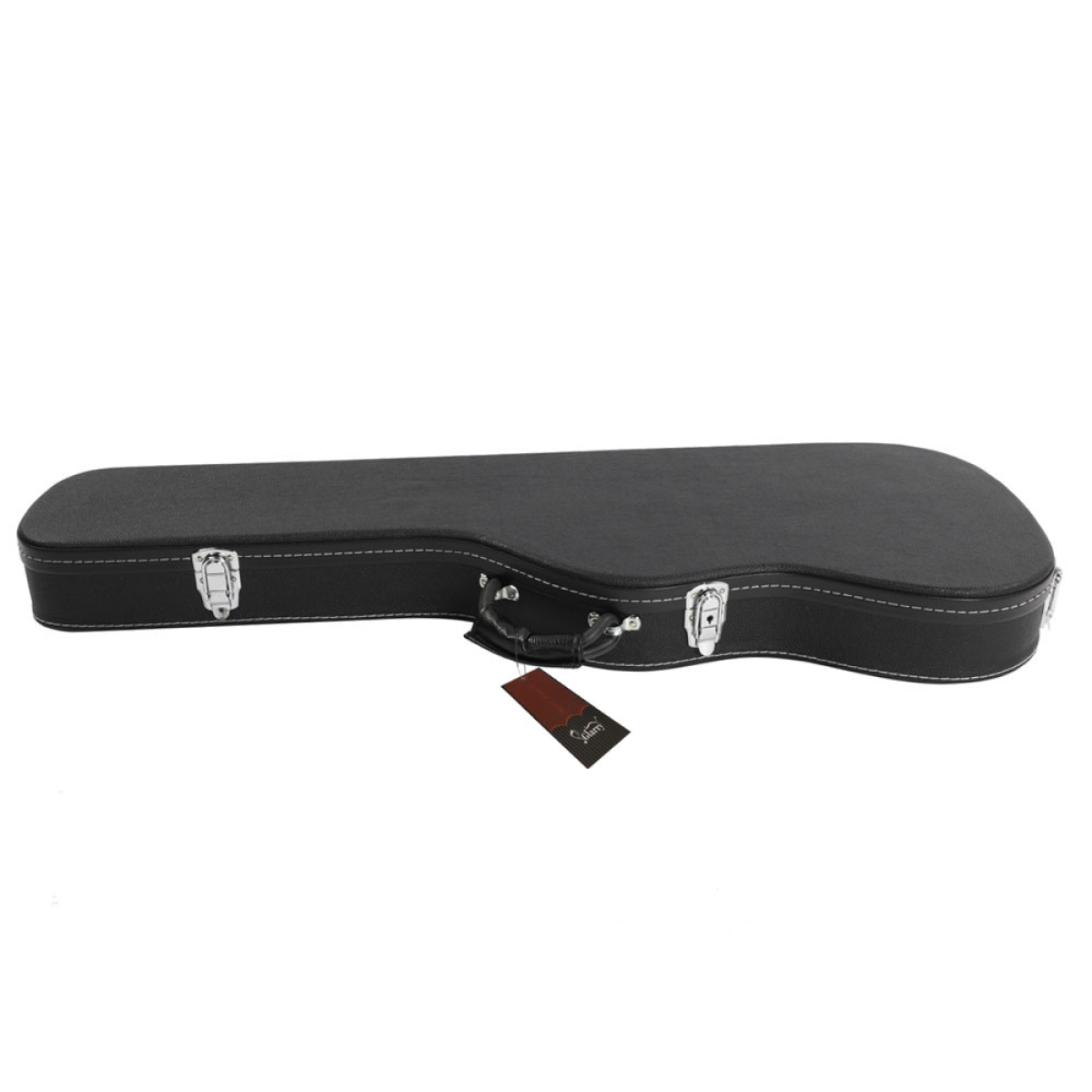 High Grade Electric Guitar Hard Case with Plush Lining and Chrome Latches – Microgroove Finish, Black