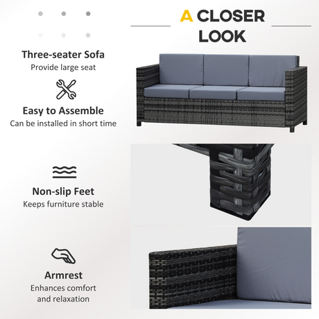 Outsunny rattan sofa protective feet detail