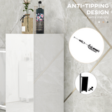kleankin High Gloss Bathroom Floor Cabinet with Doors & Open Shelves – Freestanding Storage