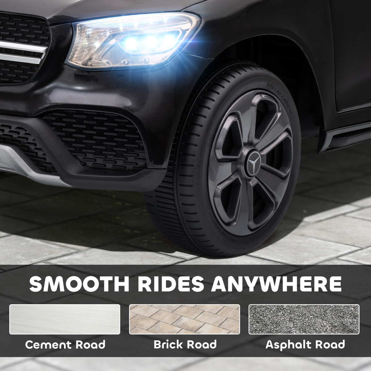 Mercedes-Benz GLC Coupe 12V Electric Ride-On Car with 2.4G Remote, MP3 Player & LED Lights – Kids, Black