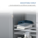 kleankin 60 x 60cm Under-Sink Storage Cabinet with Adjustable Shelf & Pipe Cut-Out – Bathroom Storage, Grey