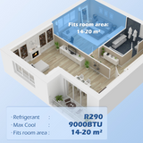HOMCOM 9,000 BTU Smart Portable Air Conditioner with WiFi App Control and Timer – Cooling for Rooms up to 20m²