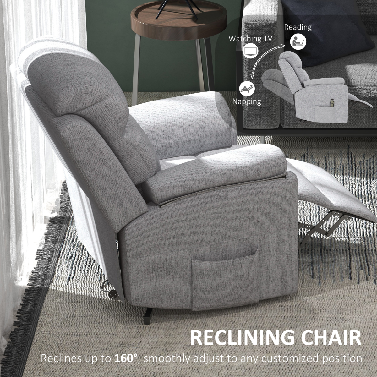 HOMCOM Power Lift Riser Recliner Chair with Remote Control and Quiet Motor – Electric Lift Armchair, Grey