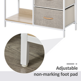Chest Dresser with 3 Removable Fabric Drawers & Shelves – Metal Frame Storage Cabinet Organiser, Beige