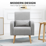 HOMCOM grey accent chair, side view