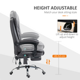Vinsetto Heated Massage Office Chair with 6 Vibration Points – Reclining Chair with Footrest, Dark Grey