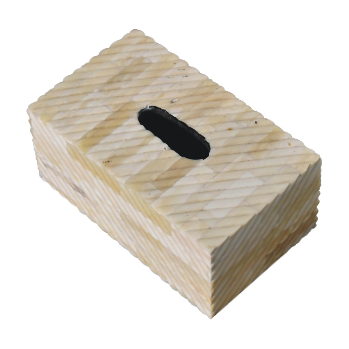 Artisan Furniture Solid Wood Bone Inlay Tissue Box Cover – Rectangular Holder for Coffee Table or Bedside