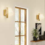 Modern Gold LED Outdoor Wall Lights, Set of 2 – Waterproof IP65 Sconces with 3 Colour Temperatures