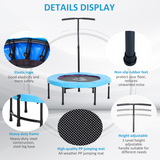 HOMCOM 40" Mini Trampoline with Adjustable Handle – Fitness Rebounder for Kids & Adults, Indoor & Outdoor