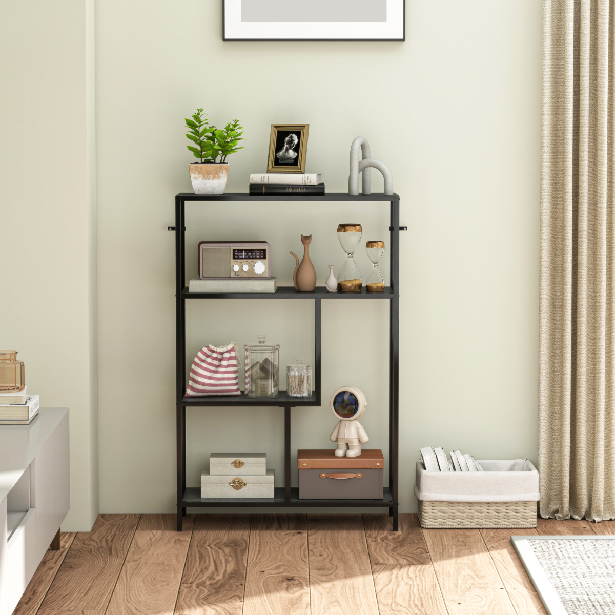 4-Tier Open Bookcase & Display Shelf – Versatile Bookcase, Plant Stand or Room Divider