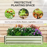 Outsunny Steel Raised Garden Bed, 120 x 60 x 30.5 cm – Elevated Planter Box for Flowers, Silver