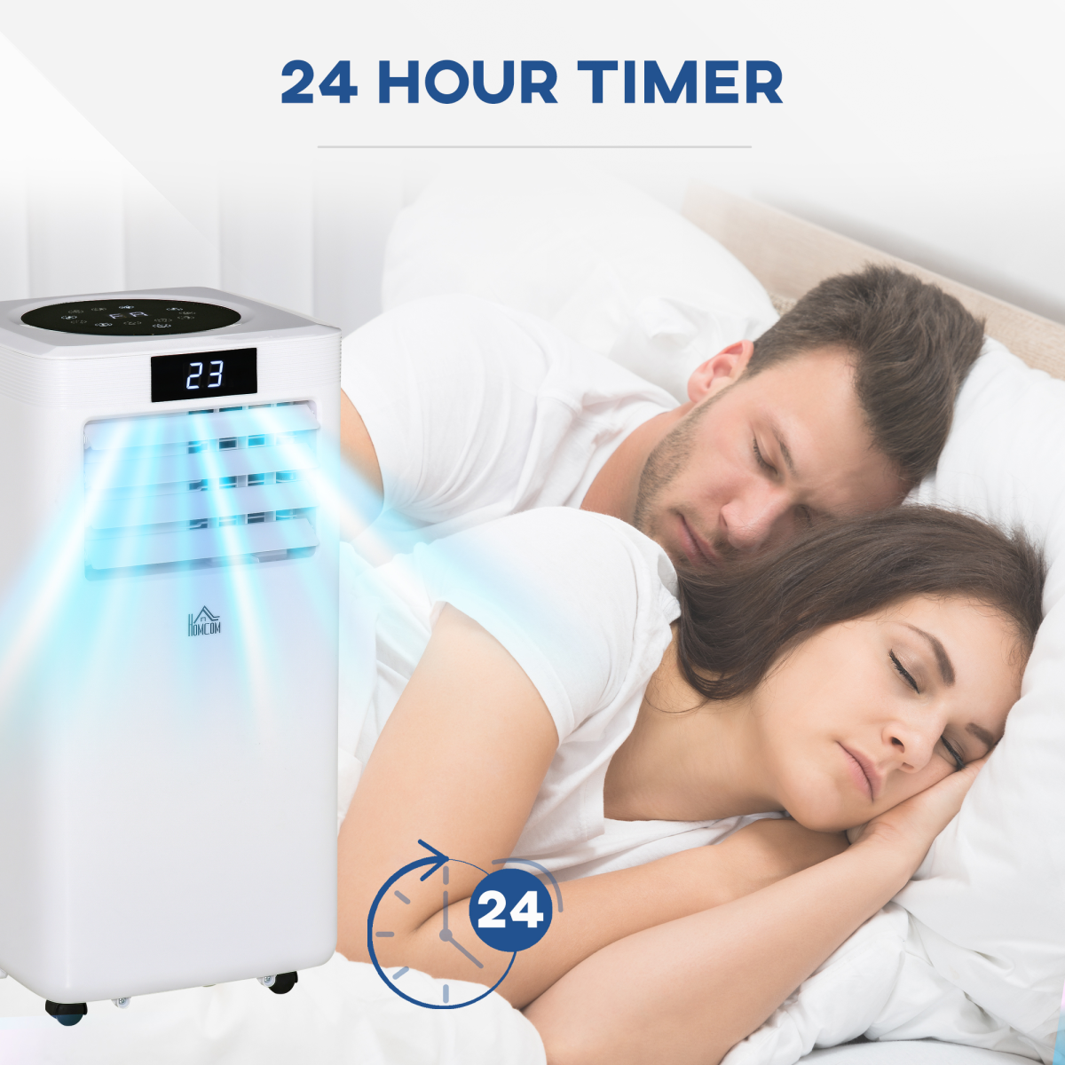 HOMCOM 10000 BTU Portable Air Conditioner with Remote, 4 Modes & 24H Timer – Bedroom & Office Cooling