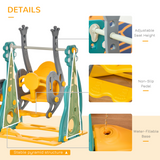 Kids Swing and Slide Set with Adjustable Swing & Basketball Hoop – Toddler Garden Play Set
