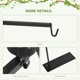 PawHut Reptile Lamp Stand with 86-129cm Adjustable Height, Steel Base & Hook – Heat Lamp Holder, Black