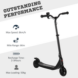 HOMCOM Kids Electric Scooter, 120W with Battery Level Display & Rear Brake – E-Scooter for Ages 6+, Black
