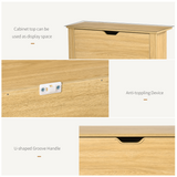12-Pair Shoe Storage Cabinet with 2 Pull-Out Drawers & Tabletop, Oak Effect, 80 x 72 x 26cm