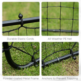 HOMCOM Rebounder Net with Adjustable Angle – Football & Baseball Training for Kids & Adults, Black