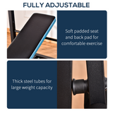 HOMCOM Adjustable Weight Bench with Leg Developer & Barbell Rack – Home Gym Strength Training, 150kg Capacity
