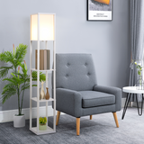 Storage Shelf Floor Lamp – White