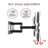 LEADZM TMDS-101 Double Pendulum TV Wall Mount for 32-70 Inch TVs with Tilt – 50kg Capacity, Black