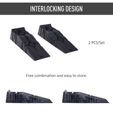 Durhand Heavy Duty 2.5 Ton Plastic Car Ramps – Anti-Skid Interlocking Lifting Ramps for Garage Use