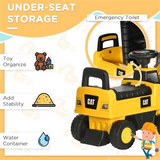 Toddler Ride-On Digger with Working Bucket, Under-Seat Storage and Horn – Foot-Powered Toy, Yellow