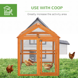 PawHut Wooden Chicken Run with Multiple Doors & Combinable Design – Spacious Coop for 3–6 Chickens, Orange