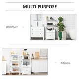 kleankin Bathroom Floor Storage Cabinet with Drawer, Shelves & Cupboard – Freestanding Storage