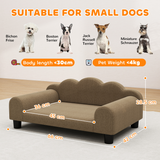 Dog Bed Pet Sofa with Backrest & Armrests, Soft Terry-Style Fabric – Cosy Raised Bed for Small Dogs up to 4kg, Brown