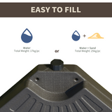 4-Piece Cantilever Offset Umbrella Base Set, Water & Sand Fillable HDPE – Connecting Parasol Stand