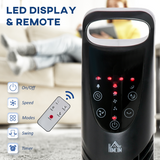 HOMCOM 40W Quiet Oscillating Tower Fan with Adjustable Speed & Remote Control – Black