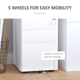 3-Drawer Lockable Mobile Metal Filing Cabinet with Wheels – Under-Desk Office Storage, White