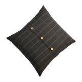 Artisan Furniture Quinn Pewter Tweed Cushions, Set of 2 – Wool Texture, Button-Down Detail for Sofas